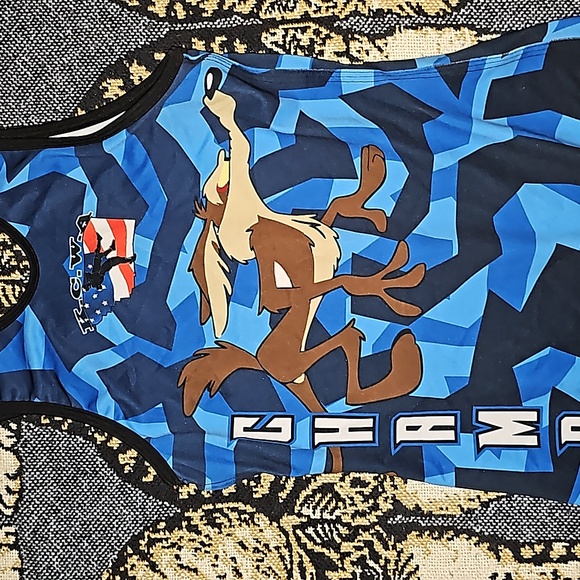 Addix Wile E. Coyote singlet graphic print adult xs blue champion print 💙 - Picture 1 of 6